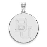 Image of 10K White Gold Baylor University XL Disc Pendant by LogoArt (1W044BU)