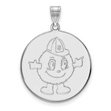 Image of 10K White Gold Syracuse University XL Disc Pendant by LogoArt (1W046SYU)