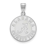 Image of 10K White Gold University of Alabama Large Pendant by LogoArt (1W046UAL)