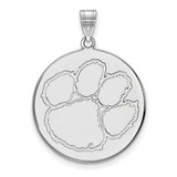 Image of 10K White Gold Clemson University XL Disc Pendant by LogoArt