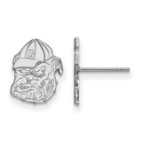 Image of 10K White Gold University of Georgia Small Post Earrings by LogoArt (1W050UGA)