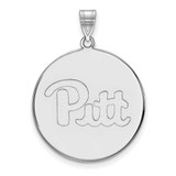 Image of 10K White Gold University of Pittsburgh XL Disc Pendant by LogoArt