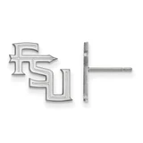 Image of 10K White Gold Florida State University Small Post Earrings by LogoArt 1W065FSU