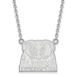 Image of 18" 10K White Gold University of Alabama Large Pendant Necklace LogoArt 1W069UAL-18