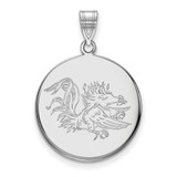 Image of 10K White Gold University of South Carolina Large Disc Pendant by LogoArt
