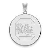 Image of 10K White Gold University of South Carolina XL Disc Pendant by LogoArt