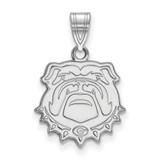 Image of 10K White Gold University of Georgia Medium Pendant by LogoArt (1W071UGA)