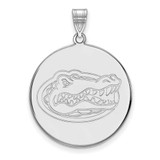 Image of 10K White Gold University of Florida XL Disc Pendant by LogoArt (1W077UFL)