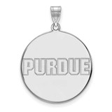 Image of 10K White Gold Purdue XL Disc Pendant by LogoArt (1W078PU)