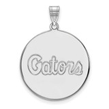 Image of 10K White Gold University of Florida XL Disc Pendant by LogoArt (1W086UFL)