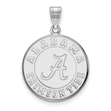 Image of 10K White Gold University of Alabama Large Disc Pendant by LogoArt