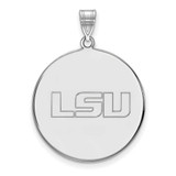 Image of 10K White Gold Louisiana State University XL Disc Pendant by LogoArt