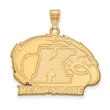 Image of 10K Yellow Gold Kent State University Large Pendant by LogoArt (1Y002KEN)