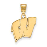 Image of 10K Yellow Gold University of Wisconsin Medium Pendant by LogoArt (1Y003UWI)