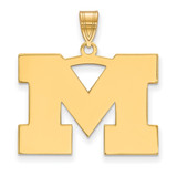 Image of 10K Yellow Gold Michigan (University Of) Large Pendant by LogoArt (1Y004UM)