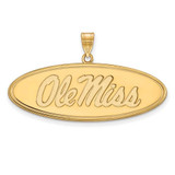 Image of 10K Yellow Gold University of Mississippi Large Pendant by LogoArt (1Y004UMS)