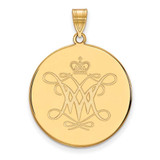 Image of 10K Yellow Gold William & Mary XL Disc Pendant by LogoArt