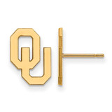 Image of 10K Yellow Gold University of Oklahoma Small Post Earrings by LogoArt