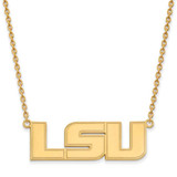 Image of 18" 10K Yellow Gold Louisiana State University Lg Pendant Necklace LogoArt 1Y010LSU