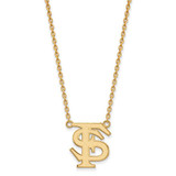 Image of 18" 10K Yellow Gold Florida State University Lg Pendant Necklace LogoArt 1Y016FSU-18
