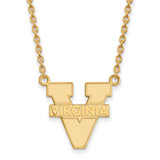 Image of 18" 10K Yellow Gold University of Virginia Lg Pendant Necklace LogoArt 1Y016UVA-18