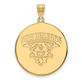 Image of 10K Yellow Gold University of New Orleans XL Disc Pendant by LogoArt (1Y022UNO)