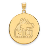 Image of 10K Yellow Gold Northern Illinois University XL Disc Pendant by LogoArt 1Y035NIU