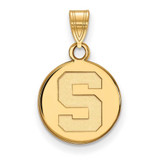 Image of 10K Yellow Gold Michigan State University Small Disc Pendant by LogoArt
