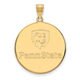 Image of 10K Yellow Gold Penn State University XL Disc Pendant by LogoArt (1Y040PSU)
