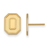 Image of 10K Yellow Gold Ohio State University Small Post Earrings by LogoArt (1Y052OSU)