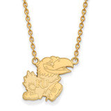 Image of 18" 10K Yellow Gold University of Kansas Large Pendant Necklace LogoArt 1Y058UKS-18