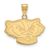 Image of 10K Yellow Gold University of Wisconsin Medium Pendant by LogoArt (1Y060UWI)