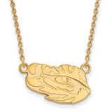 Image of 18" 10K Yellow Gold Louisiana State University Sm Pendant Necklace LogoArt 1Y069LSU