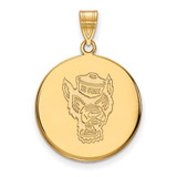 Image of 10K Yellow Gold North Carolina State University Large Disc Pendant by LogoArt