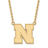 Image of 18" 10K Yellow Gold University of Nebraska Lg Pendant Necklace LogoArt 1Y074UNE-18