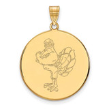 Image of 10K Yellow Gold Virginia Tech XL Disc Pendant by LogoArt (1Y079VTE)