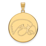 Image of 10K Yellow Gold University of Iowa XL Disc Pendant by LogoArt (1Y083UIA)