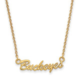 Image of 10K Yellow Gold Ohio State University Small Pendant by LogoArt (1Y084OSU)