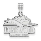 Image of 14K White Gold Longwood University Medium Pendant by LogoArt