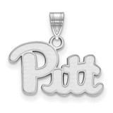 Image of 14K White Gold University of Pittsburgh Small Pendant by LogoArt (4W002UPI)