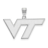 Image of 14K White Gold Virginia Tech Medium Pendant by LogoArt (4W003VTE)