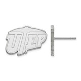 Image of 14K White Gold The University of Texas at El Paso Small Post Earrings by LogoArt