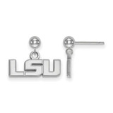 Image of 14K White Gold Louisiana State University Earrings Dangle Ball by LogoArt