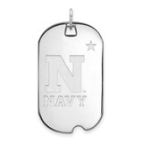 Image of 14K White Gold Navy Large Dog Tag by LogoArt (4W008USN)