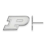 Image of 14K White Gold Purdue Small Post Earrings by LogoArt (4W009PU)