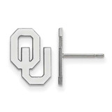 Image of 14K White Gold University of Oklahoma Small Post Earrings by LogoArt