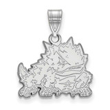 Image of 14K White Gold Texas Christian University Medium Pendant by LogoArt (4W018TCU)