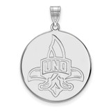 Image of 14K White Gold University of New Orleans XL Disc Pendant by LogoArt (4W019UNO)