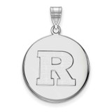 Image of 14K White Gold Rutgers Large Disc Pendant by LogoArt (4W020RUT)