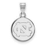 Image of 14K White Gold University of North Carolina Small Disc Pendant by LogoArt